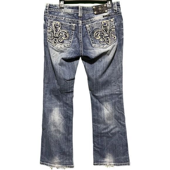 Miss Me Women's Easy Bootcut Jeans Embroidered‎ Blue Size 29 - Picture 1 of 7